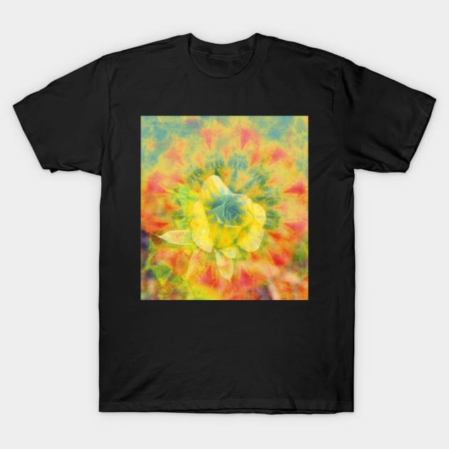 Mysterious rose in vibrant mandala T-Shirt by hereswendy